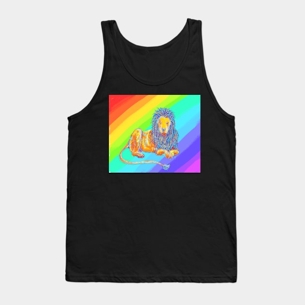 Rainbow Lion Tank Top by AlexandraHallPinner